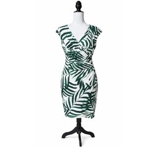 Ralph Lauren White and Green Leaf Print Mini Dress